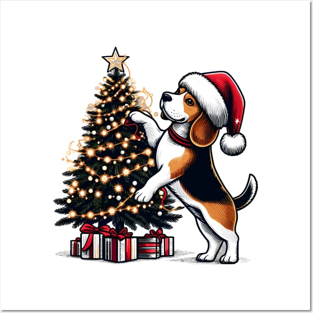 Beagle Dog Christmas Wall Art by Graceful Designs